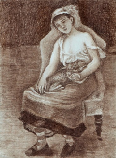 Dessin intitulée "After Renoir's pain…" par Nives Palmić, Œuvre d'art originale, Pastel