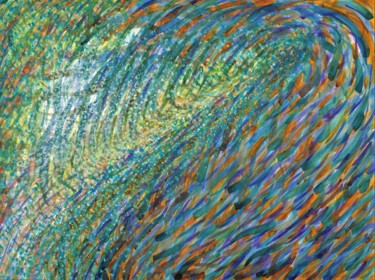Pintura intitulada "WAVE Colored Inks P…" por Nives Palmić, Obras de arte originais, Tinta