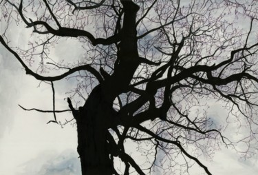 Рисунок под названием "WINTER TREE III" - Nives Palmić, Подлинное произведение искусства, Чернила