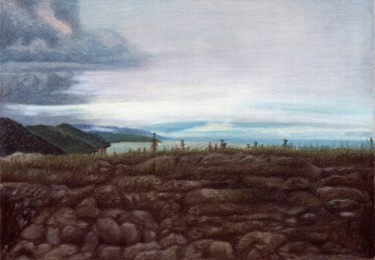 Dessin intitulée "Island Cres  BEAUTI…" par Nives Palmić, Œuvre d'art originale, Pastel