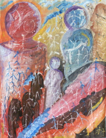 Pittura intitolato "Impronte del passat…" da Nives, Opera d'arte originale, Tempera