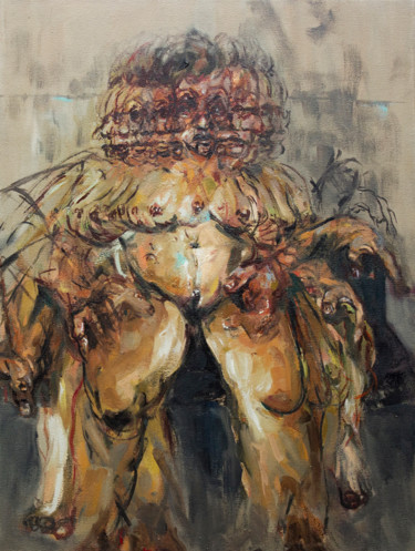 Peinture intitulée "Becoming of the body" par Nizaac Vallejo, Œuvre d'art originale, Huile