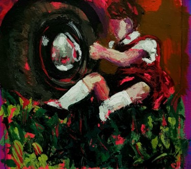 Painting titled "Childhood" by Nizaac Vallejo, Original Artwork, Acrylic