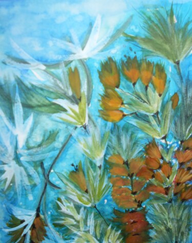Peinture intitulée "fleurs5.jpg" par Nizard Dominique, Œuvre d'art originale, Aquarelle