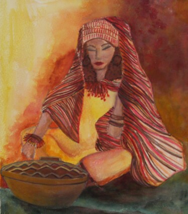 Peinture intitulée "femme2.AQUARELLE" par Nizard Dominique, Œuvre d'art originale, Aquarelle