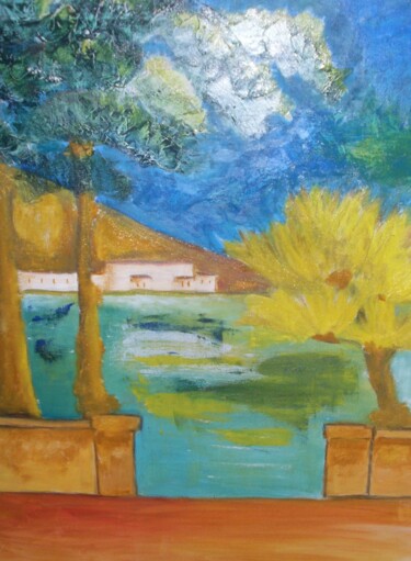 Painting titled "provence-huile-60x4…" by Nizard Dominique, Original Artwork, Oil