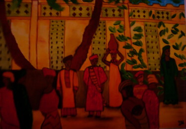 Pintura titulada "Afrique 3" por Nizard Dominique, Obra de arte original, Oleo