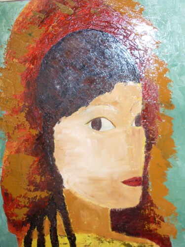 Painting titled "visage" by Nizard Dominique, Original Artwork, Oil