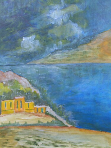 Pintura titulada "ciel gris" por Nizard Dominique, Obra de arte original, Acuarela