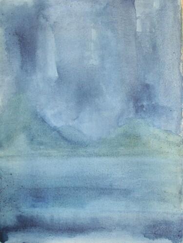 Peinture intitulée "flou bleu" par Nizard Dominique, Œuvre d'art originale, Aquarelle