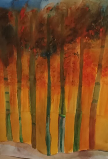 Painting titled "été 2022..." by Nizard Dominique, Original Artwork, Watercolor