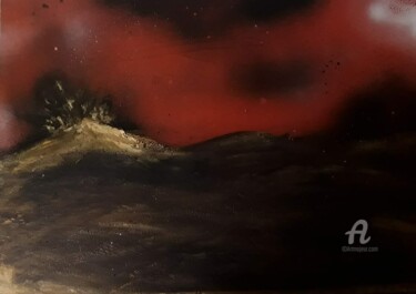 Peinture intitulée "le volcan" par Fred Saruggia, Œuvre d'art originale, Acrylique