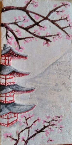 Painting titled "Calme japonais" by Fred Saruggia, Original Artwork