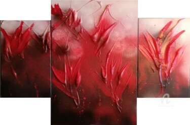 Painting titled "Les rouges / Reds" by Fred Saruggia, Original Artwork, Acrylic