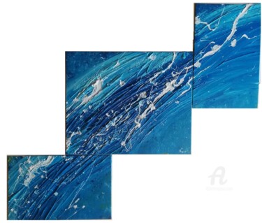 Schilderij getiteld "Aqua" door Fred Saruggia, Origineel Kunstwerk, Acryl