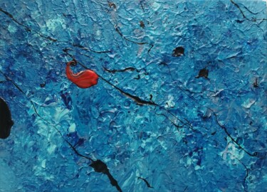 Peinture intitulée "Le poisson rouge" par Fred Saruggia, Œuvre d'art originale, Acrylique