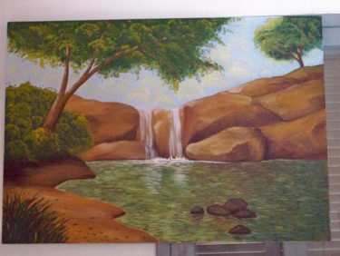 Pintura intitulada "cachoeira" por Njacques, Obras de arte originais