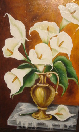 Pintura intitulada "copo de leite" por Njacques, Obras de arte originais