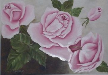 Pintura intitulada "rosas" por Njacques, Obras de arte originais
