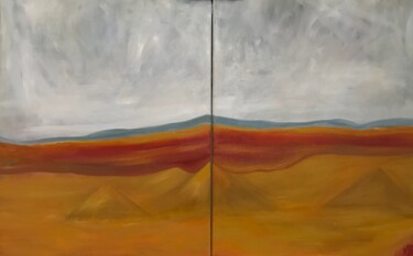 Painting titled "Grey Sands" by Njoy, Original Artwork, Oil