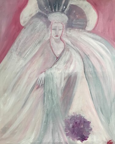 Painting titled "Déesse Blanche" by Njoy, Original Artwork, Oil