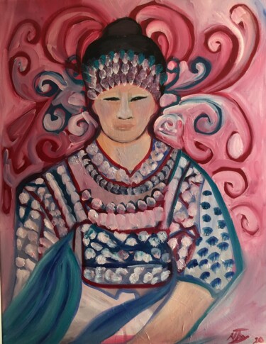 Peinture intitulée "Maitreya" par Njoy, Œuvre d'art originale, Huile