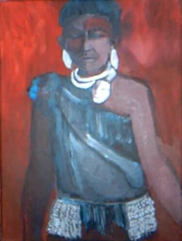 Peinture intitulée "GUSHAM CHIEF NAGAM…" par Njoy, Œuvre d'art originale, Huile