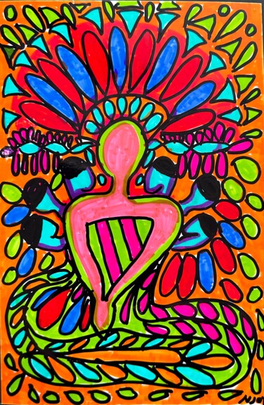 Drawing titled "Sunrise" by Njoy, Original Artwork, Marker