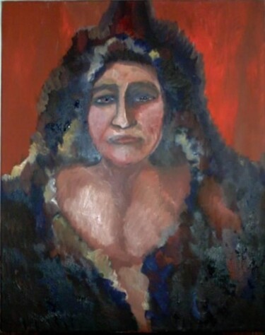 Painting titled "Bear Chief" by Njoy, Original Artwork, Oil