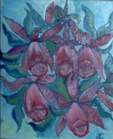 Painting titled "Orchidee" by Njoy, Original Artwork, Oil