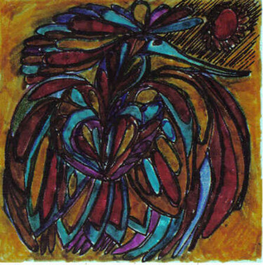 Dessin intitulée "Phoenix Rising" par Njoy, Œuvre d'art originale, Autre