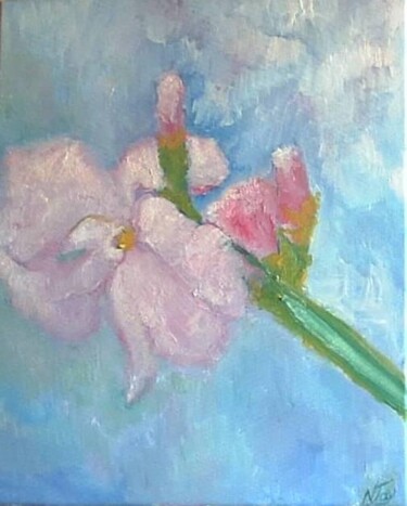 Painting titled "ROSE IRIS" by Njoy, Original Artwork, Oil