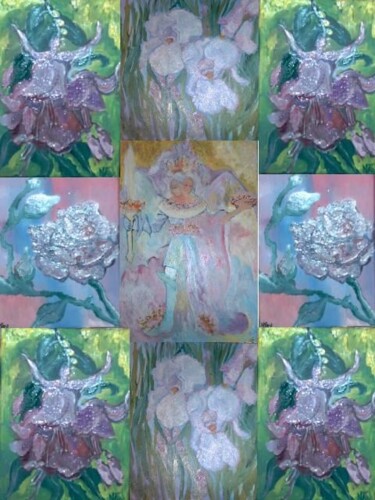 Peinture intitulée "ROSE FUCHSIA BRUTUS…" par Njoy, Œuvre d'art originale, Huile