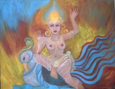 Pintura titulada "SHIVA-Parvati and t…" por Njoy, Obra de arte original, Oleo