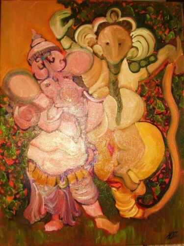 Pintura intitulada "Dancing for Joy" por Njoy, Obras de arte originais, Óleo