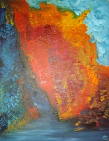 Peinture intitulée "COEUR OUVERT" par Njoy, Œuvre d'art originale, Huile