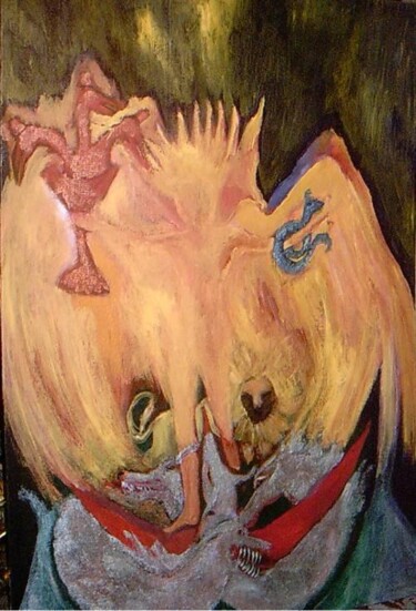 Painting titled "AME SOEUR" by Njoy, Original Artwork, Oil