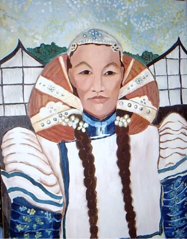 Painting titled "CHINESE MONGOLIAN W…" by Njoy, Original Artwork