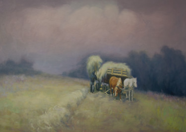 Painting titled "Hay.jpg" by Mykola Ponomarenko, Original Artwork, Oil