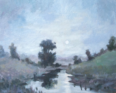 Painting titled "MoonyNight.jpg" by Mykola Ponomarenko, Original Artwork, Oil