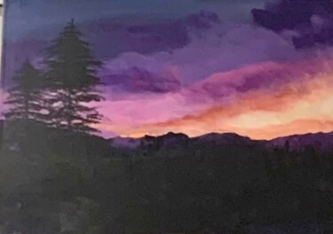 Painting titled "Sunset in New Mexico" by Co-Co Maurer, Original Artwork, Acrylic