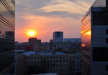 Фотография под названием "Закат в Москве" - Nlabuz, Подлинное произведение искусства, Другой