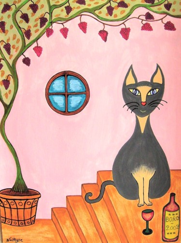 Painting titled "Tony le Chat en dég…" by Nathyse, Original Artwork, Acrylic