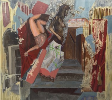 Malerei mit dem Titel "Through the walls" von Natalia Mezheritskaya, Original-Kunstwerk, Acryl