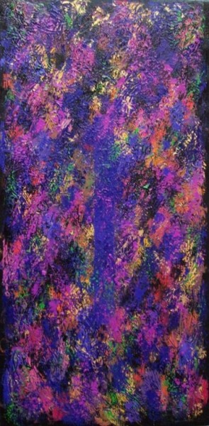 Painting titled "Purple Tree" by N.M.Mathieu, Original Artwork, Oil