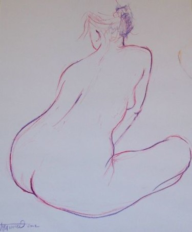 Рисунок под названием "Line drawing nr 12" - N.M.Mathieu, Подлинное произведение искусства, Другой