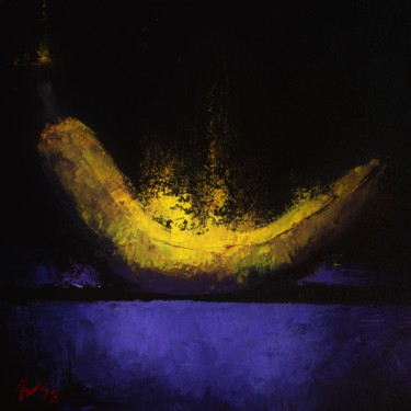 Queen Banana Painting titled "Queen Banana" by Nathalie Newman, Original Art, Oil Mounted on Cardboard