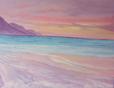 Painting titled ",,Coucher de soleil…" by Nina Napkhaniuk, Original Artwork, Oil