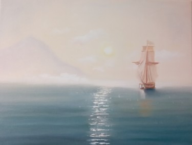 Painting titled ",,Утро над морем"" by Nina Napkhaniuk, Original Artwork, Oil