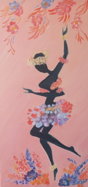 Peinture intitulée ",,danse africaine"" par Nina Napkhaniuk, Œuvre d'art originale, Huile